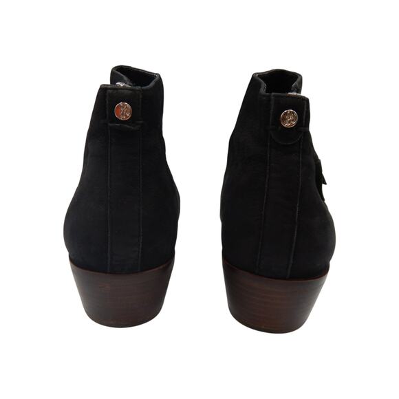 Sam Edelman Pete Suede Western Ankle Boots Booties Black Size 10 - Picture 4 of 6